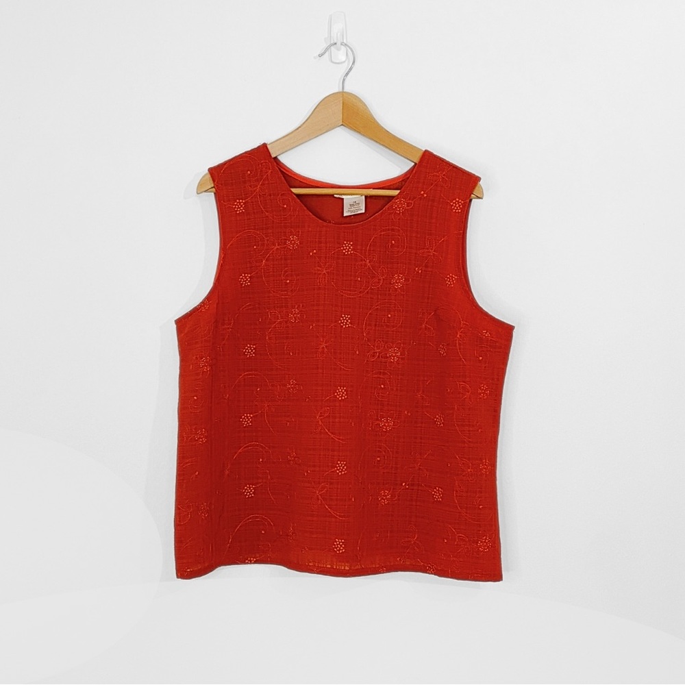 🖤 Vintage | Burnt Orange Embroidered Blouse